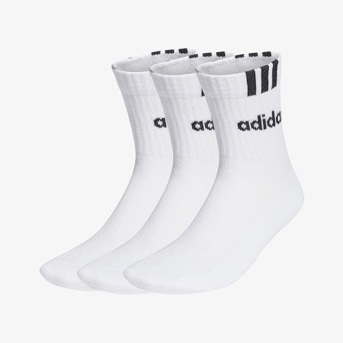 Adidas 3-Stripes Linear Half-Crew Cushioned Socks  3 Pack