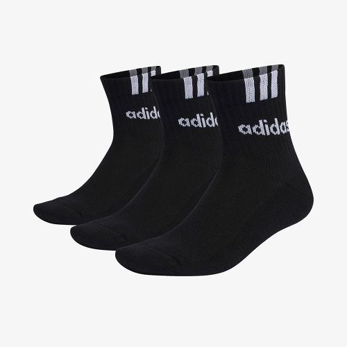 Adidas 3-Stripes Linear Half-Crew Cushioned Socks 3 Pack