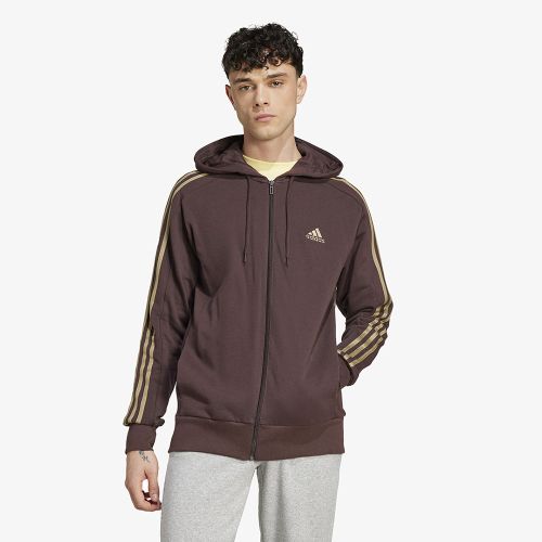 Adidas Essentials French Terry 3-Stripes Full-Zip Hoodie