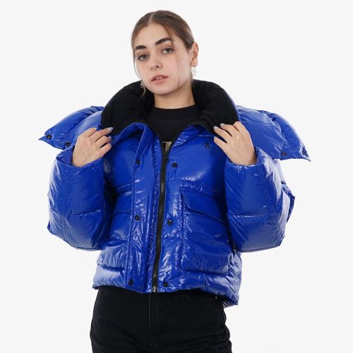 Calvin Klein Cropped High Shine Puffer Jacket