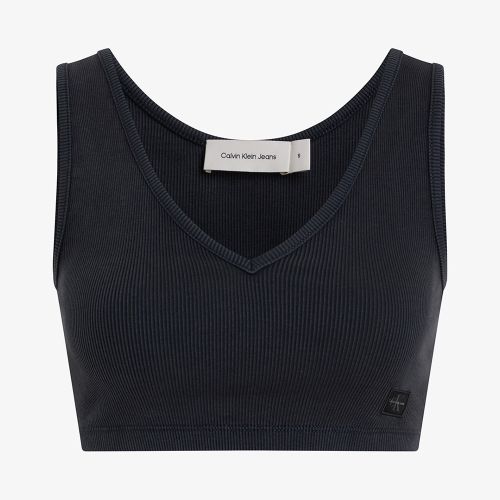 Calvin Klein Top Washed Woven Label Rib Bralett