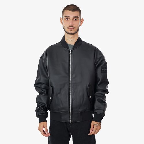 Calvin Klein Faux Leather Bomber Jacket