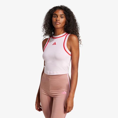 Adidas Essentials Color-Pop Cotton Crop Tank Top