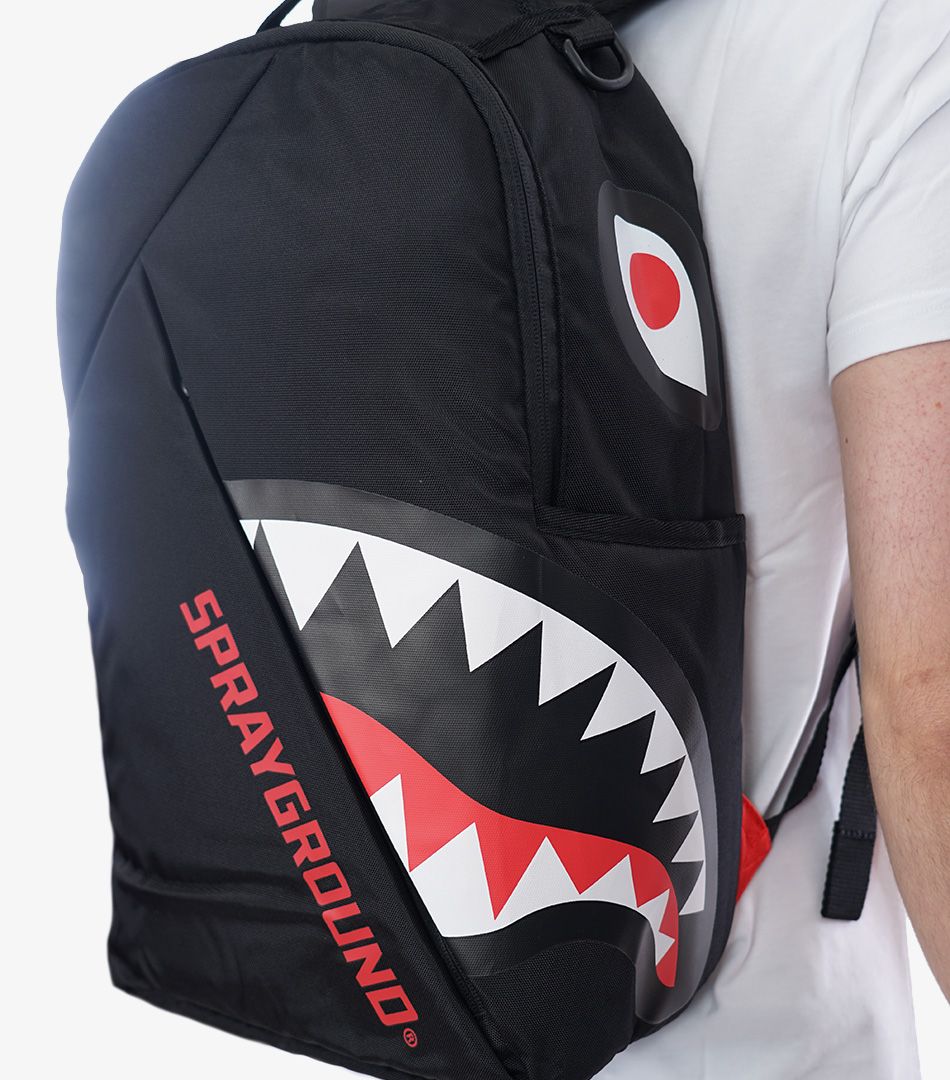 Sprayground angled ghost shark black backpack discount
