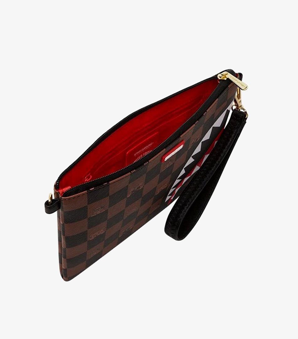 Sprayground Peeking Character Check Crossover Clutch