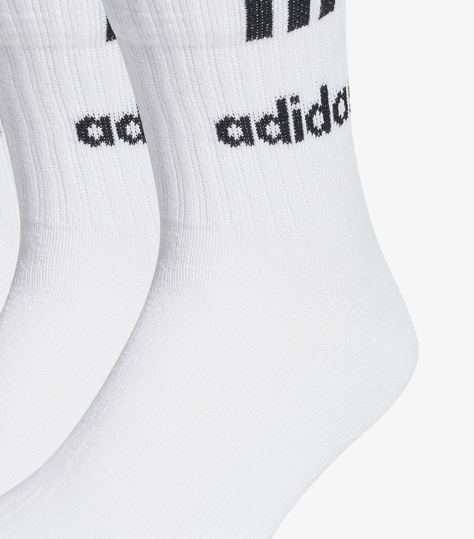 Adidas 3-Stripes Linear Half-Crew Cushioned Socks  3 Pack