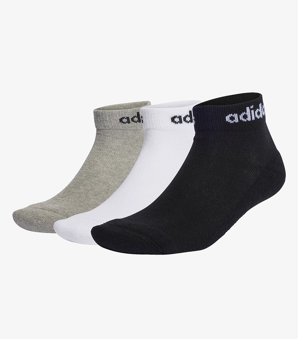 Adidas Linear Ankle Socks Cushioned Socks 3 Pairs