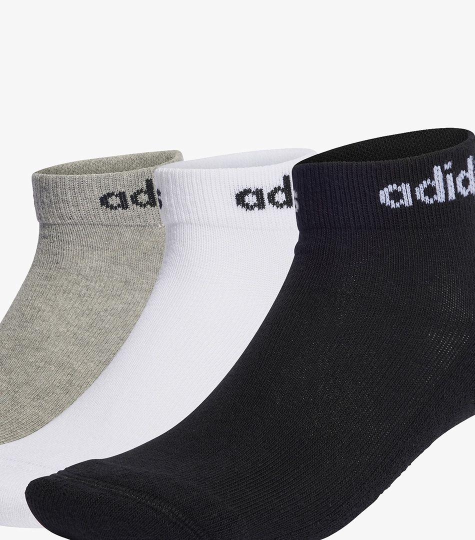 Adidas Linear Ankle Socks Cushioned Socks 3 Pairs