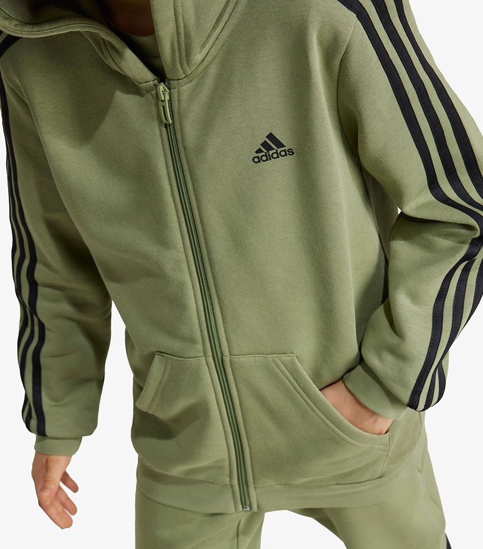 Adidas Essentials 3-Stripes Fleece Full-Zip Hoodie