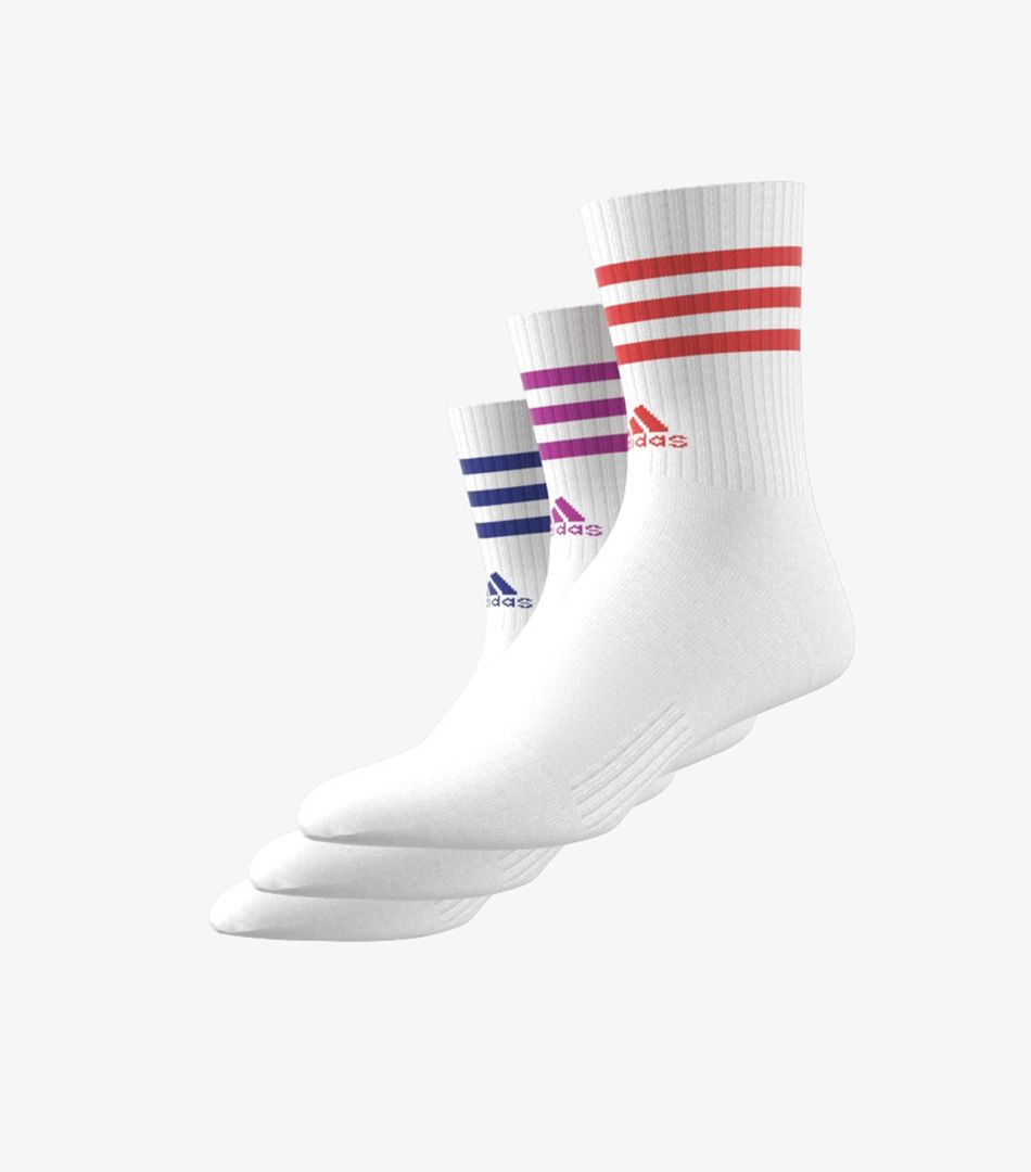 Adidas 3 Stripes Cushioned Crew Socks 3 Pairs