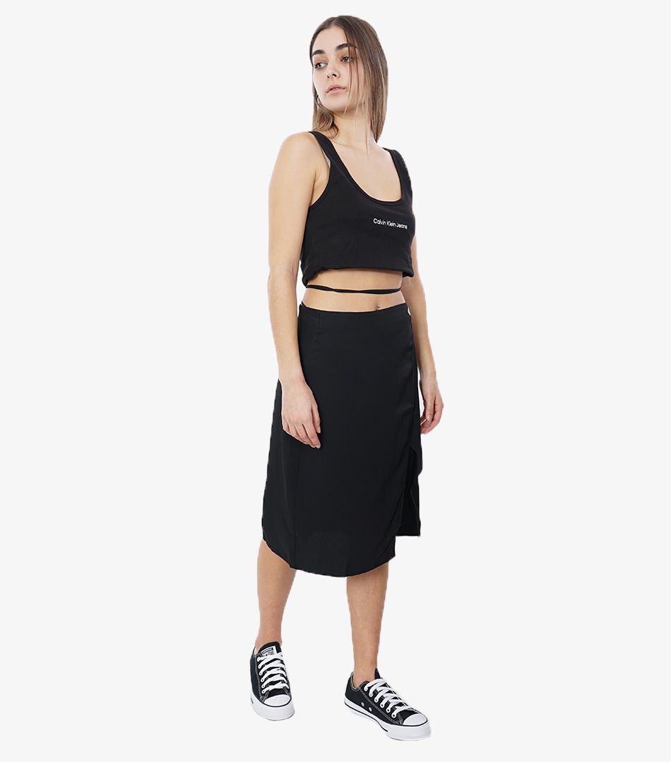 Calvin Klein Tie Detail Midi Skirt