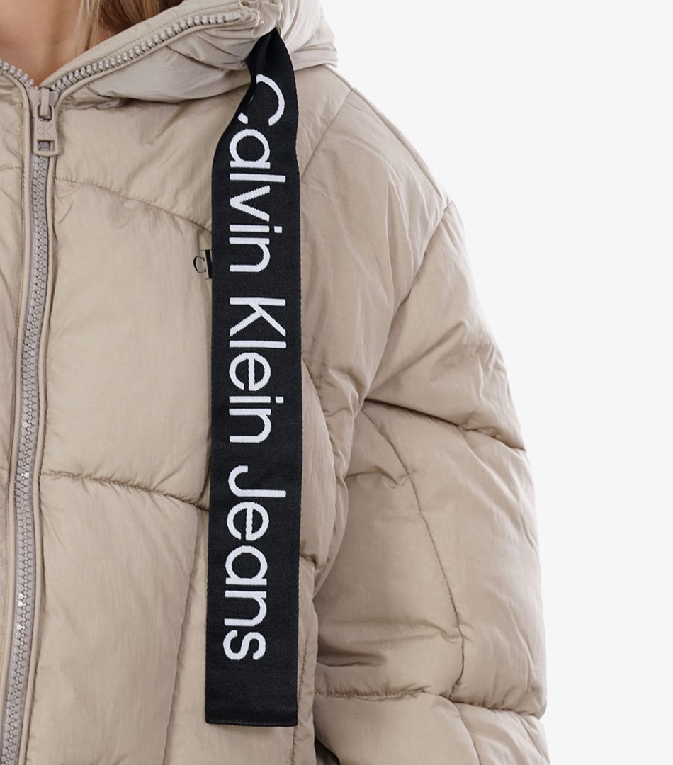 Calvin Klein Logo Drawstring Short Puffer