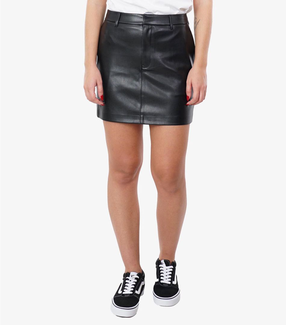 Calvin Klein Faux Leather A-Line Skirt