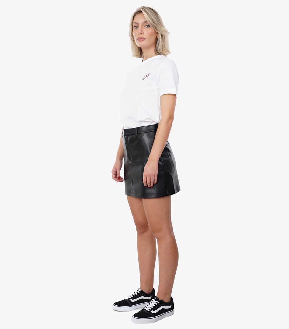 Calvin Klein Faux Leather A-Line Skirt