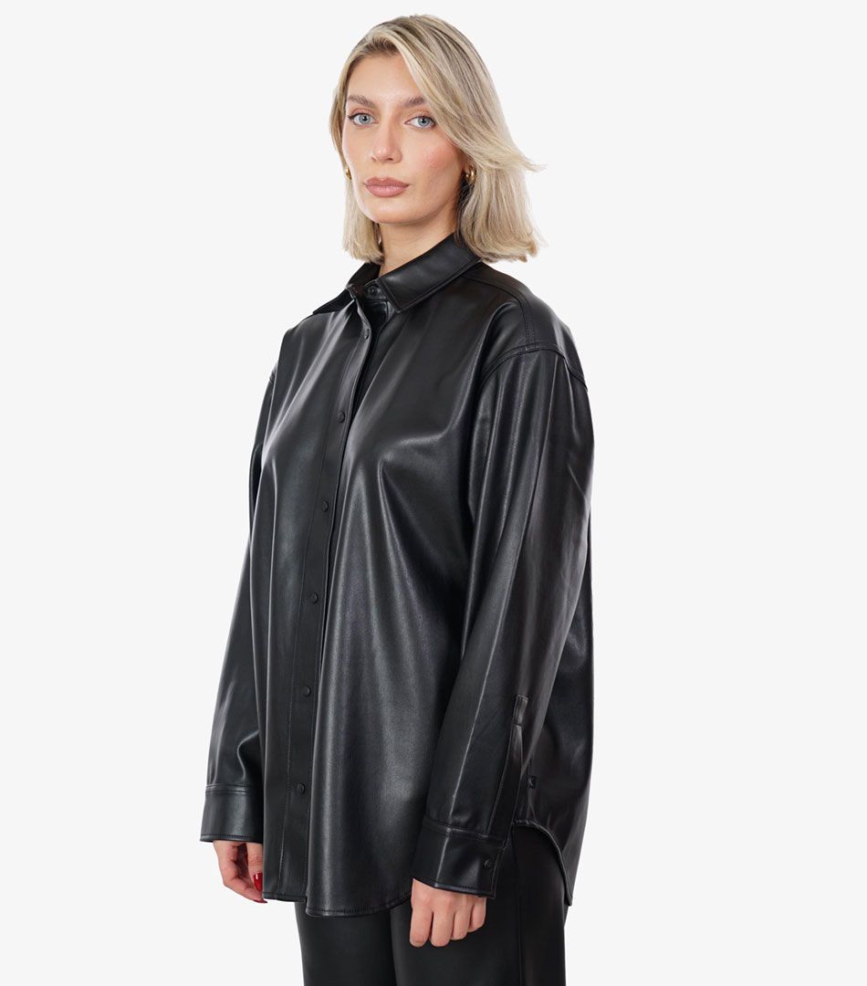 Calvin Klein Faux Leather Ls Overshirt