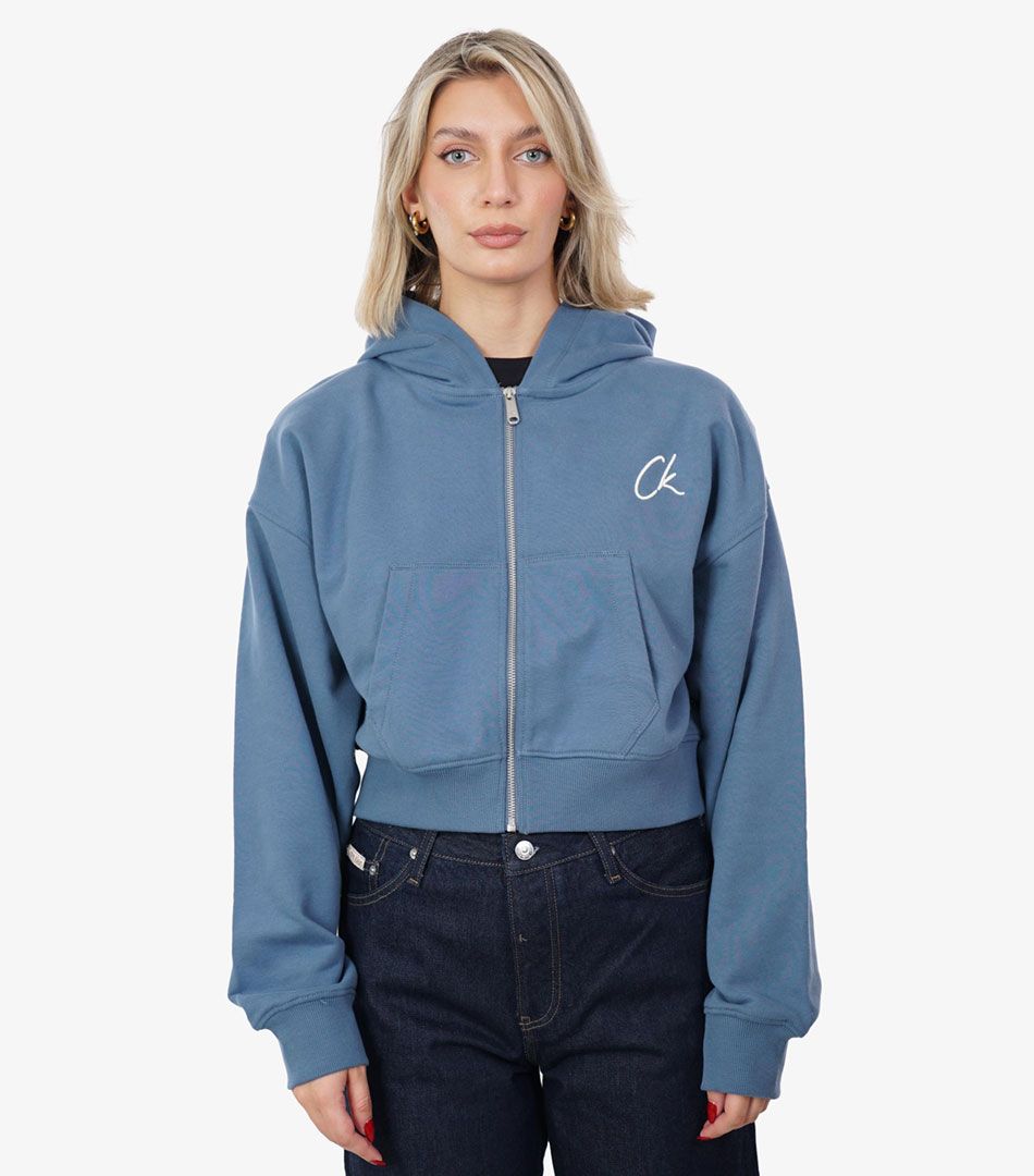 Calvin Klein Embroidered Ck Zip T Sweatshirt
