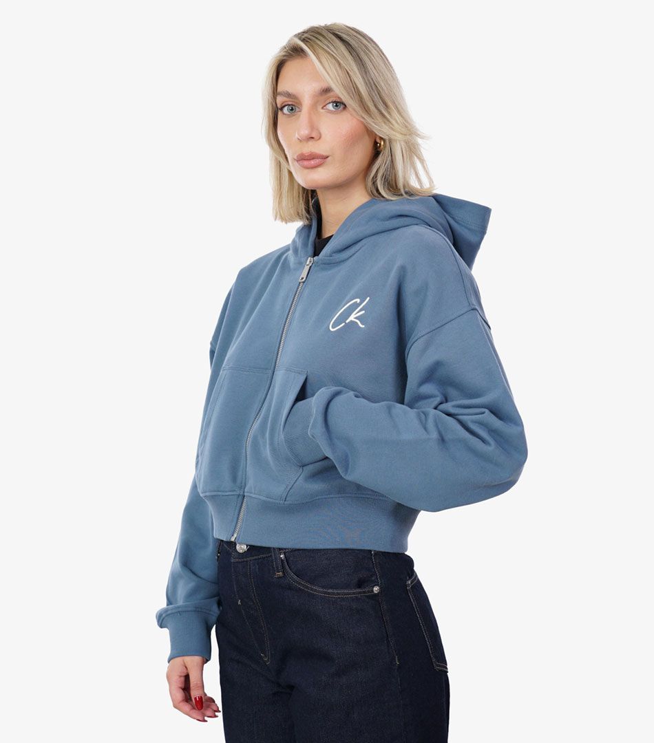 Calvin Klein Embroidered Ck Zip T Sweatshirt