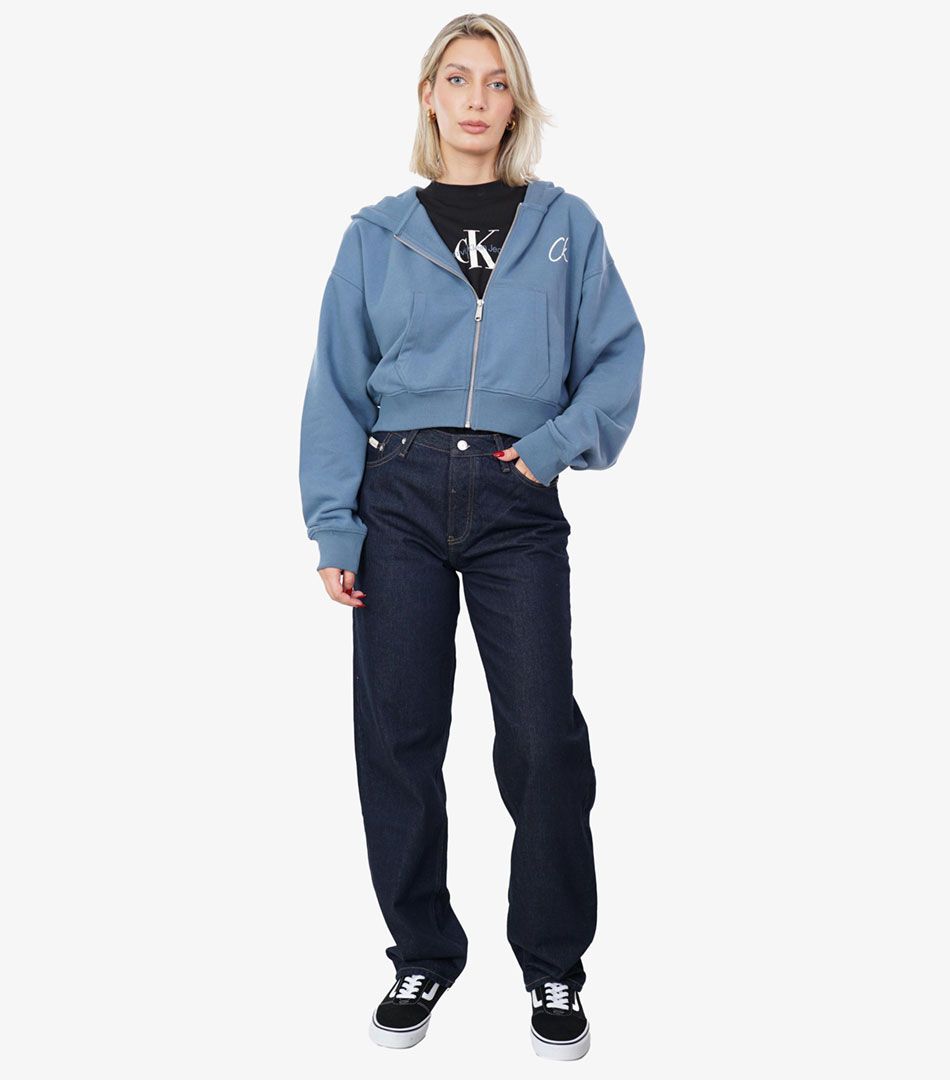 Calvin Klein Embroidered Ck Zip T Sweatshirt