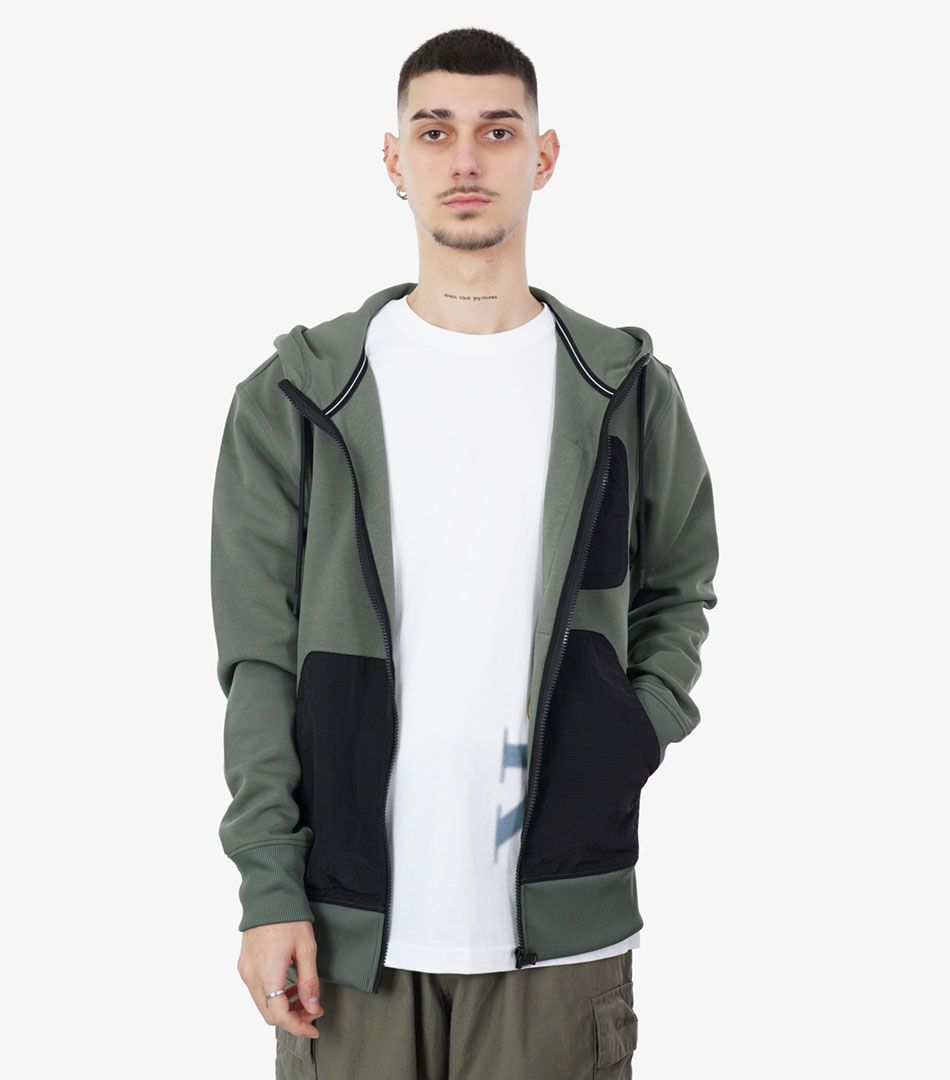 Calvin Klein Mix Media Zip Through Hoodie