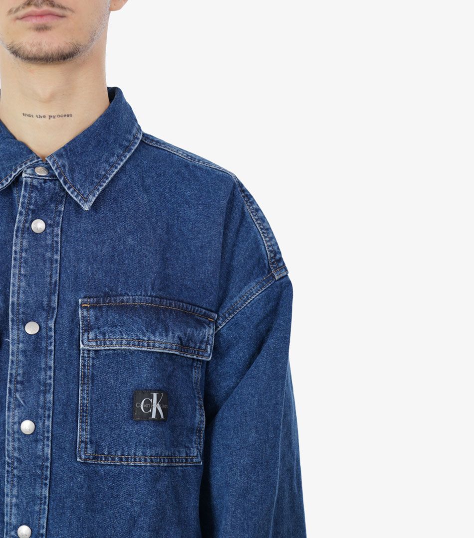 Calvin Klein Oversized Linear Denim Shirt