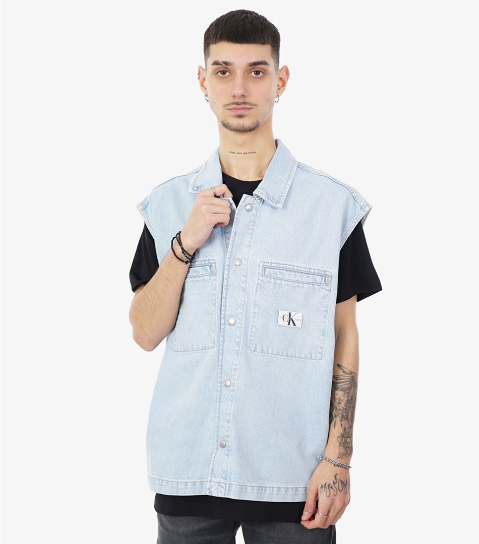 Calvin Klein Sleeveless Denim Shirt