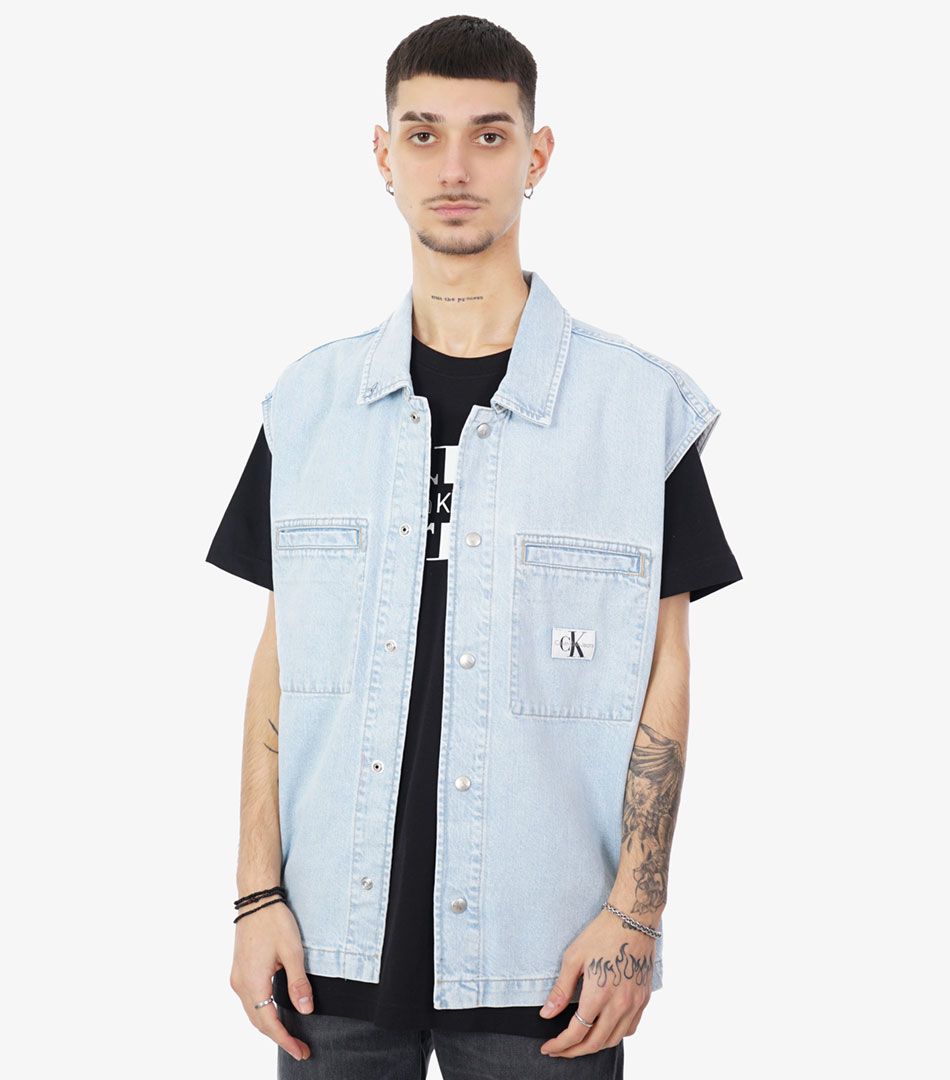 Calvin Klein Sleeveless Denim Shirt