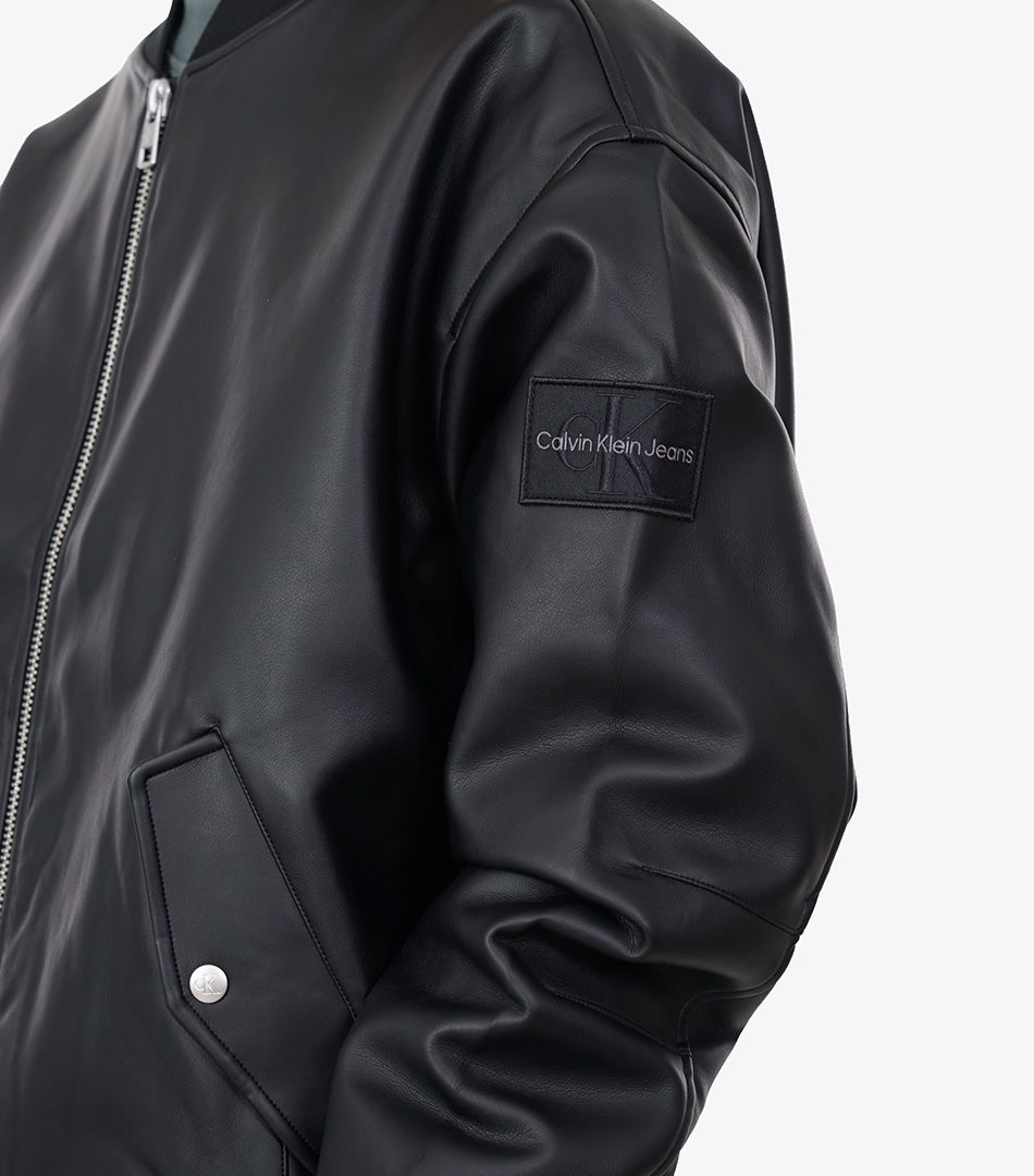 Calvin Klein Faux Leather Bomber Jacket