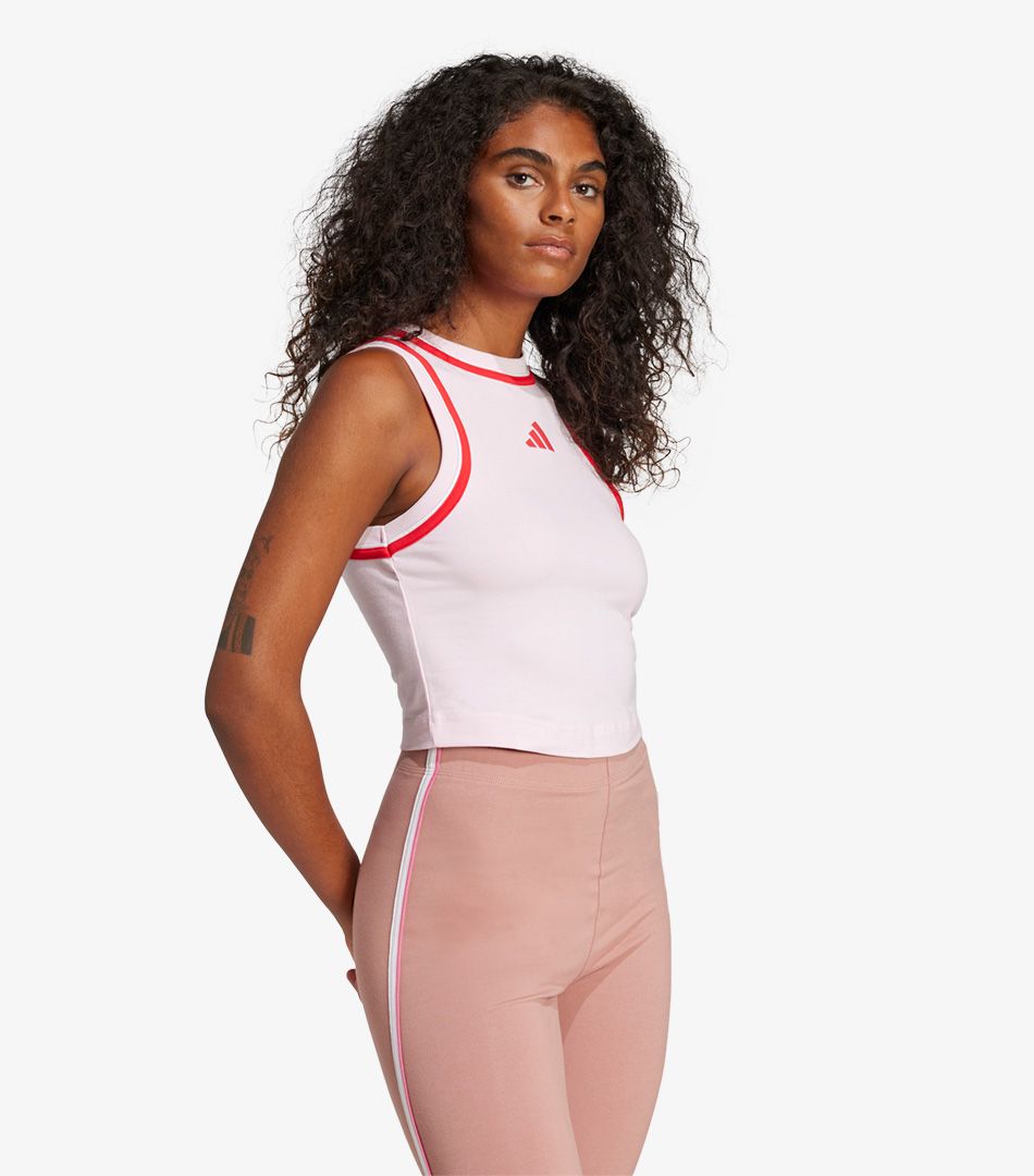 Adidas Essentials Color-Pop Cotton Crop Tank Top