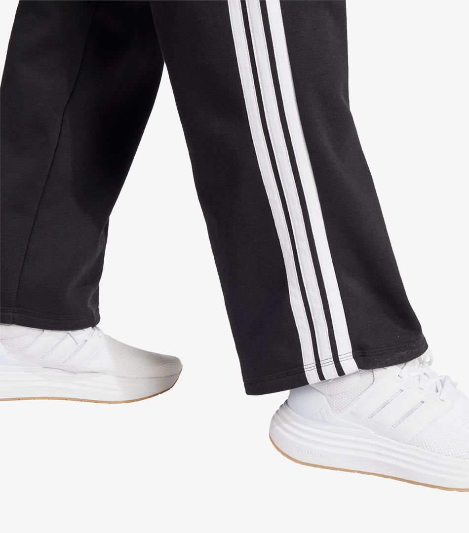 Adidas Essentials 3-Stripes Open-Hem Fleece Joggers