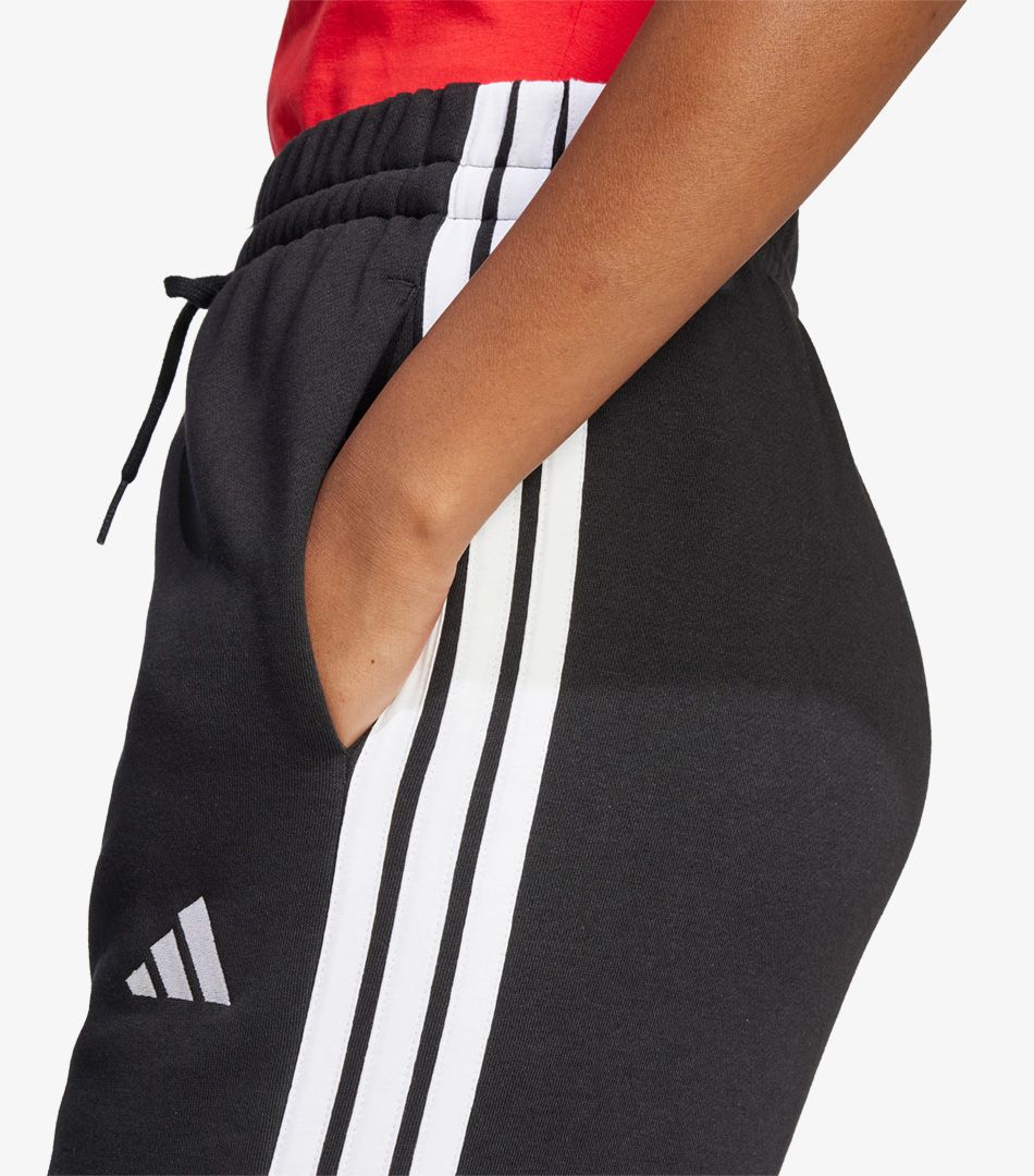 Adidas Essentials 3-Stripes Open-Hem Fleece Joggers