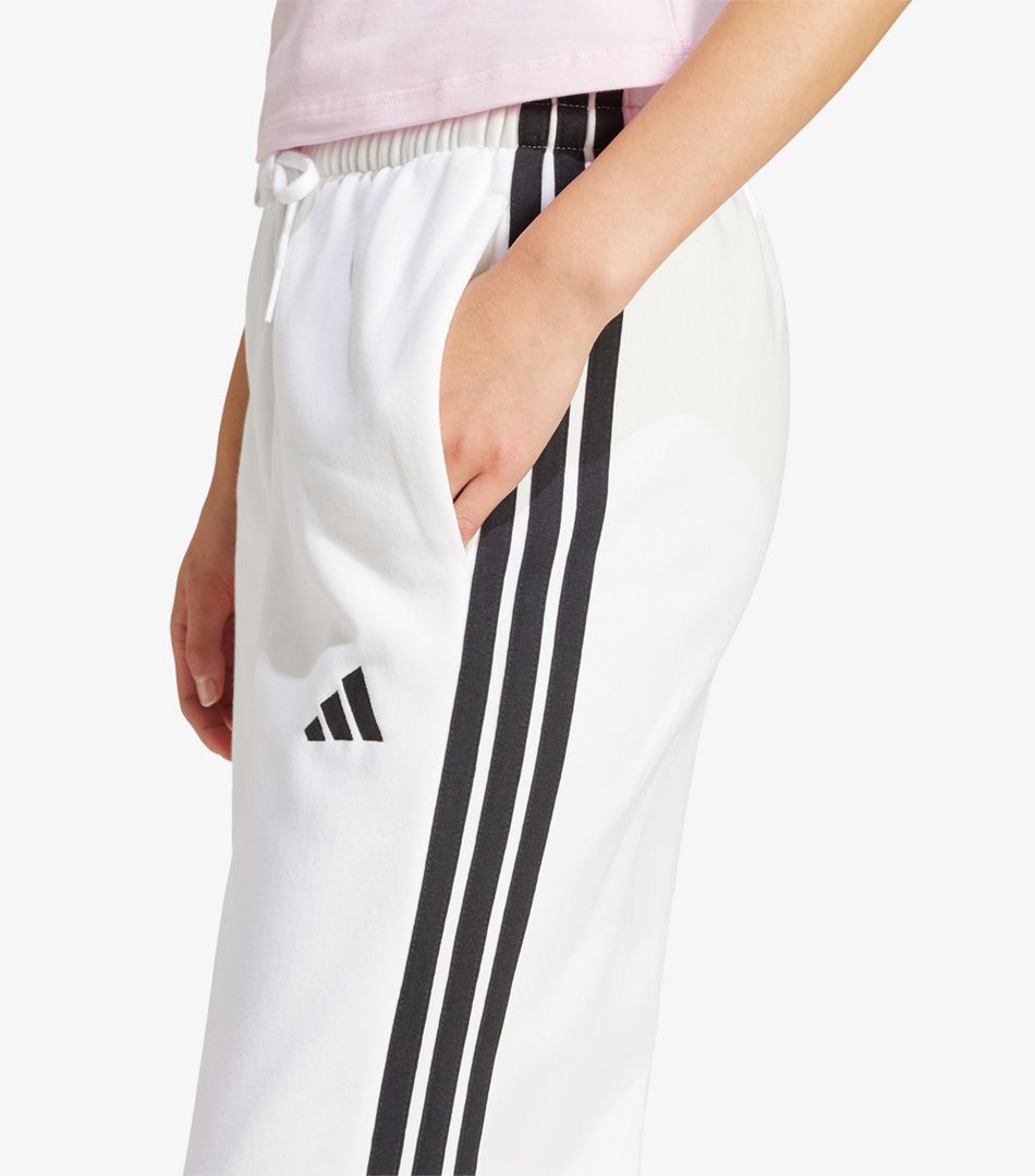 Adidas Essentials 3-Stripes Open-Hem Fleece Joggers