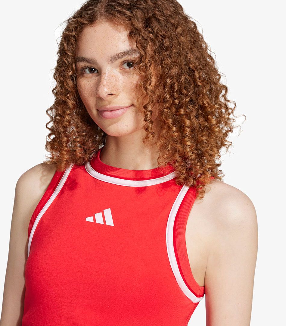 Adidas Essentials Color-Pop Cotton Crop Tank Top
