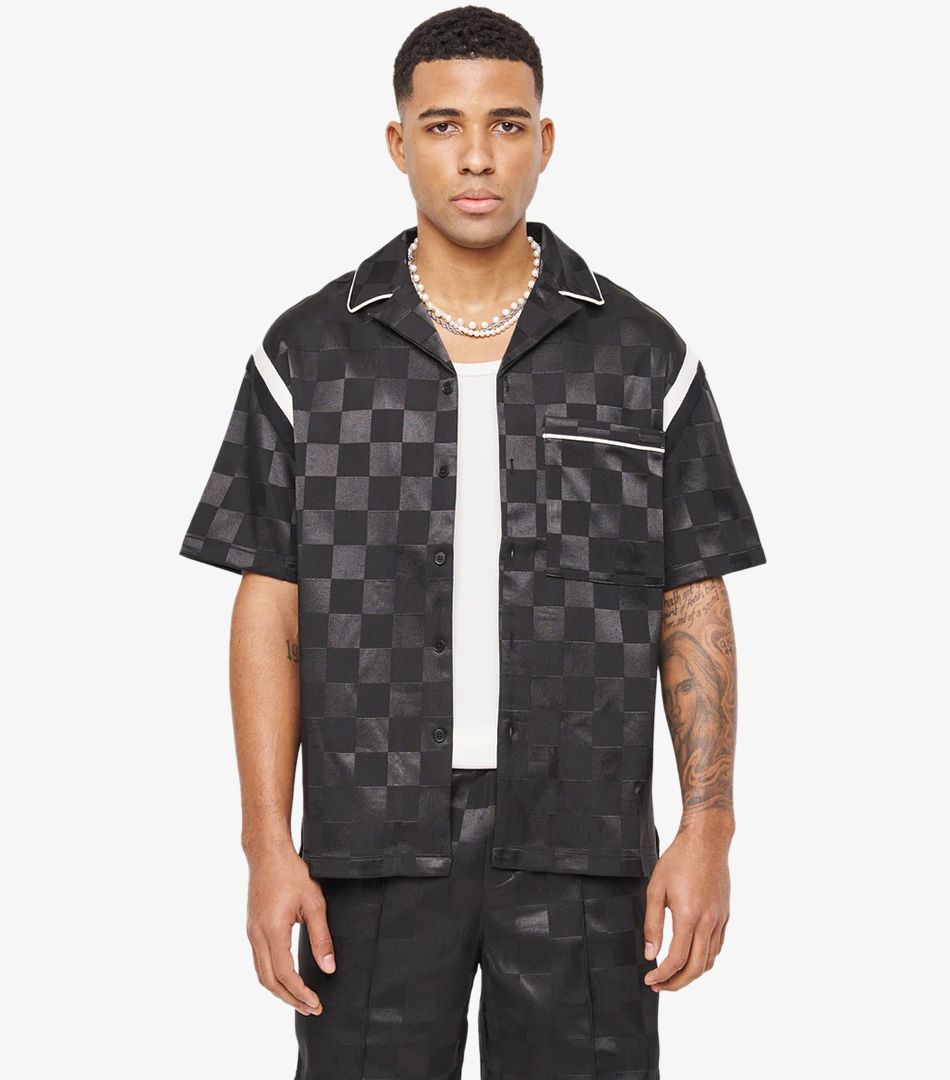 The Couture Club Tonal Checkerboard Resort Shirt