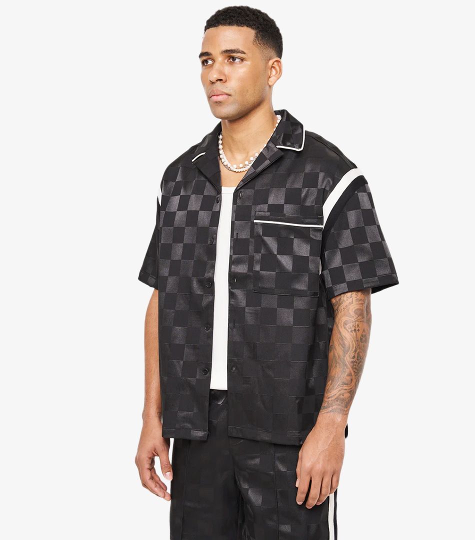 The Couture Club Tonal Checkerboard Resort Shirt